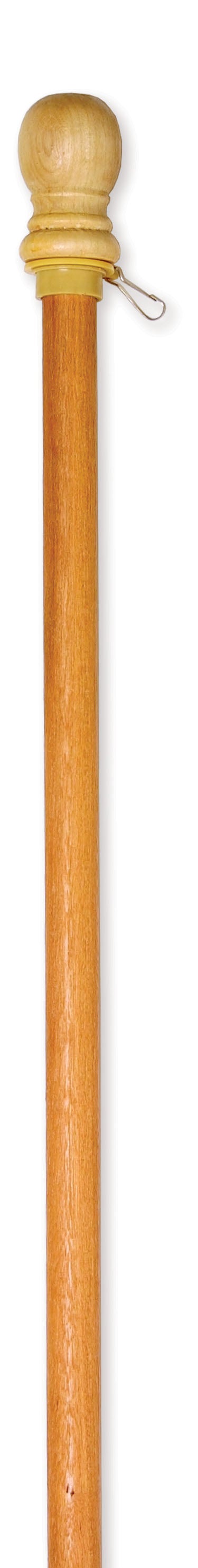 Classic Wooden Flag Pole With Ring
