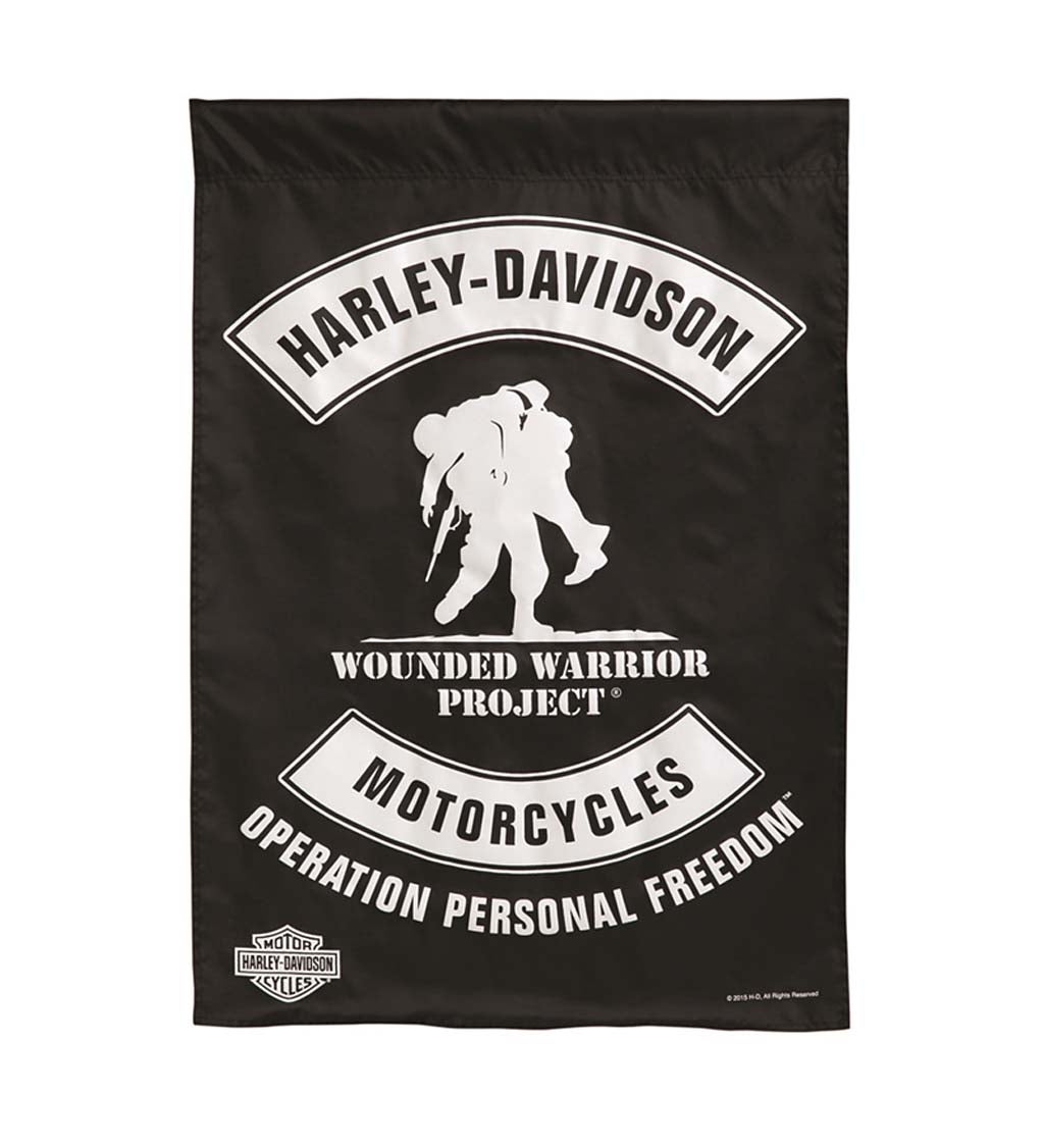 Harley Davidson Wounded Warrior Suede House Flag, 29 x 43 inches
