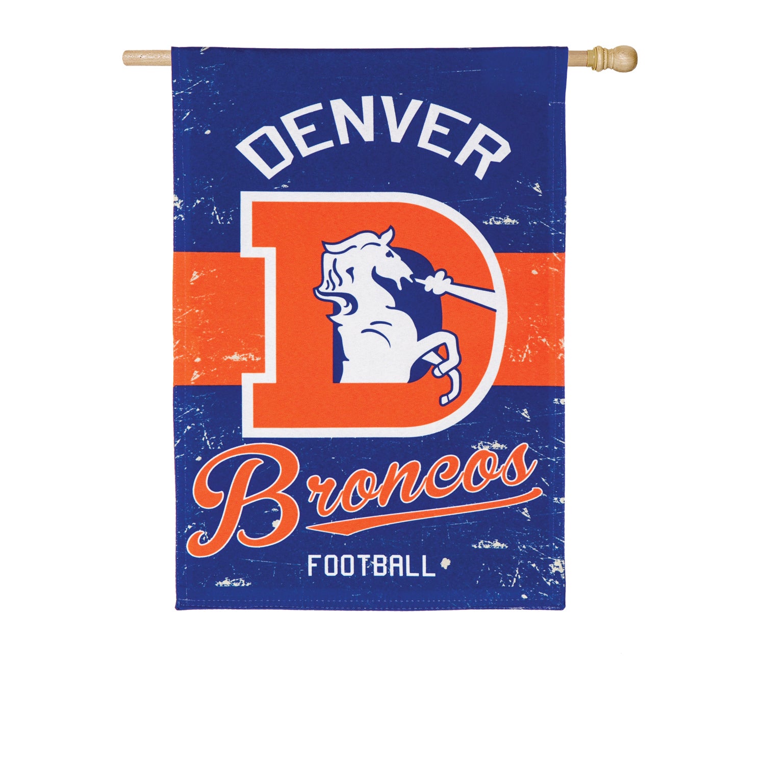 Vintage Linen Flag Denver Broncos