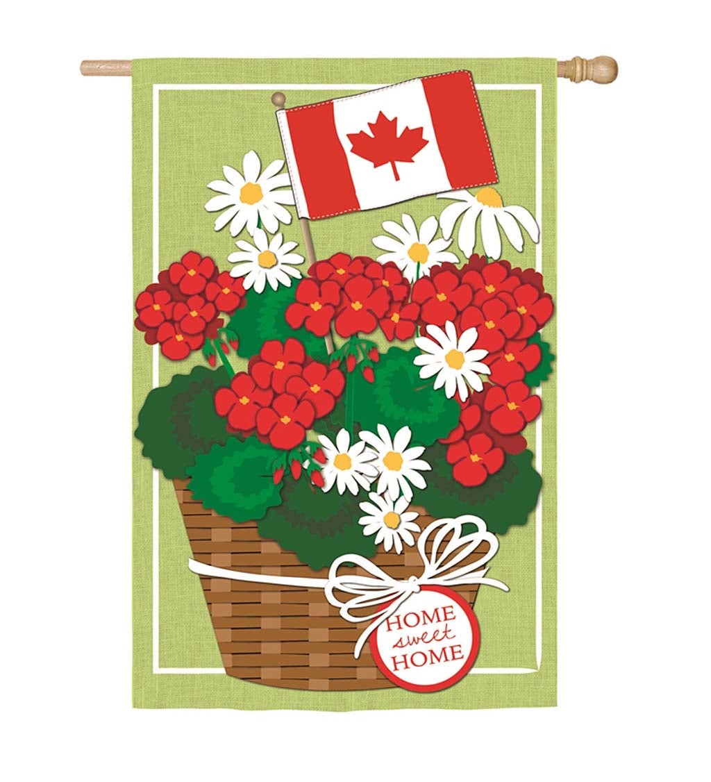 Canadian Basket of Flowers Linen House Flag