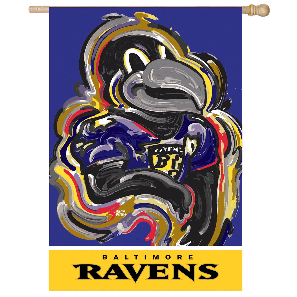 Baltimore Ravens Justin Patten Suede House Flag