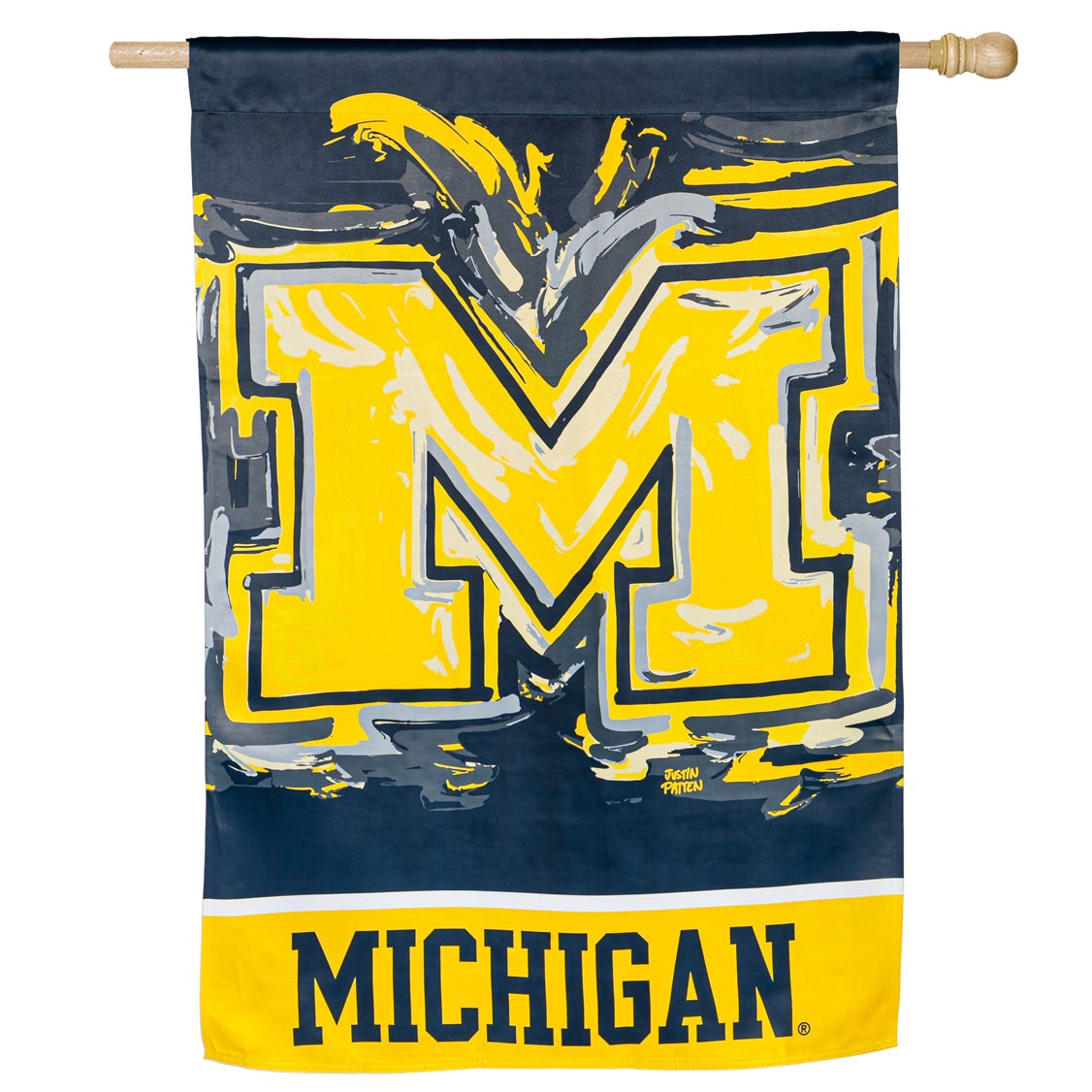 University of Michigan Justin Patten Suede House Flag