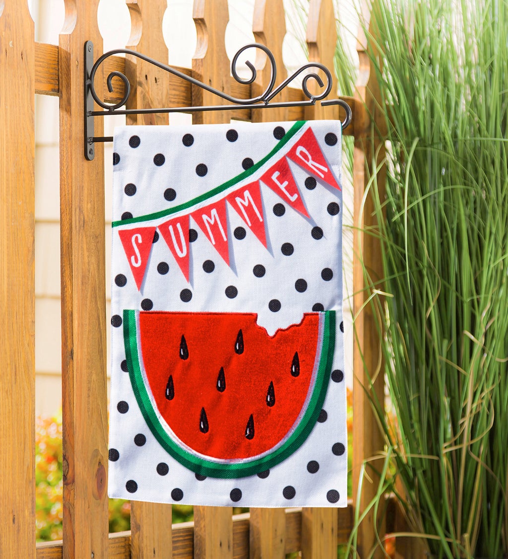 Summer Watermelon Garden Burlap Flag