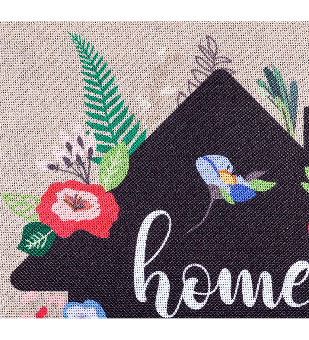 Home Sweet Home Floral Farmhouse Garden Burlap Flag