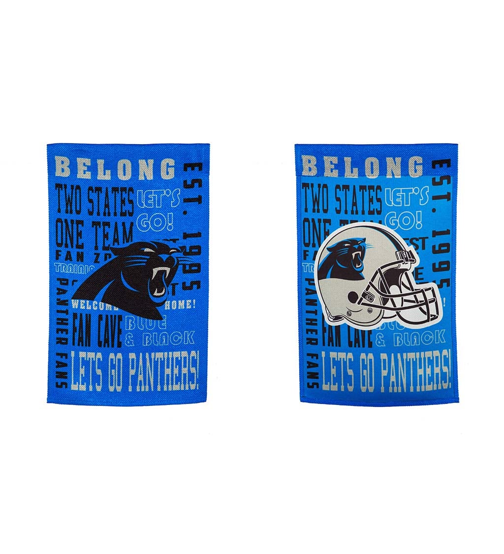 Double-Sided Carolina Panthers Fan Rules Suede Garden Flag