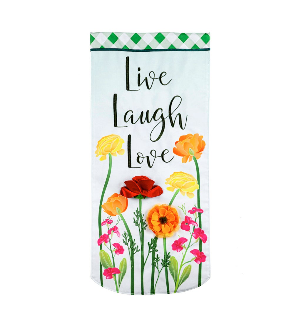 Live Laugh Love Floral Everlasting Impressions Textile Décor