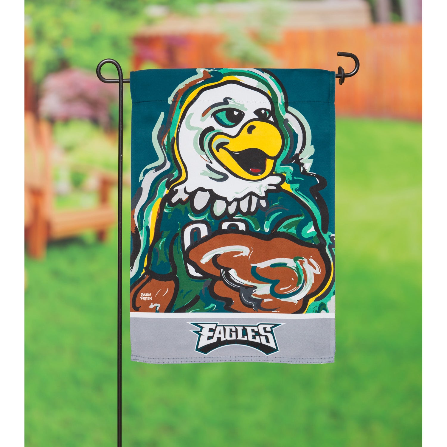 Philadelphia Eagles, Suede Garden Flag Justin Patten
