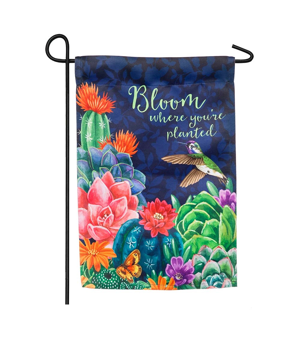 Bloom Where You're Planted Garden Suede Flag