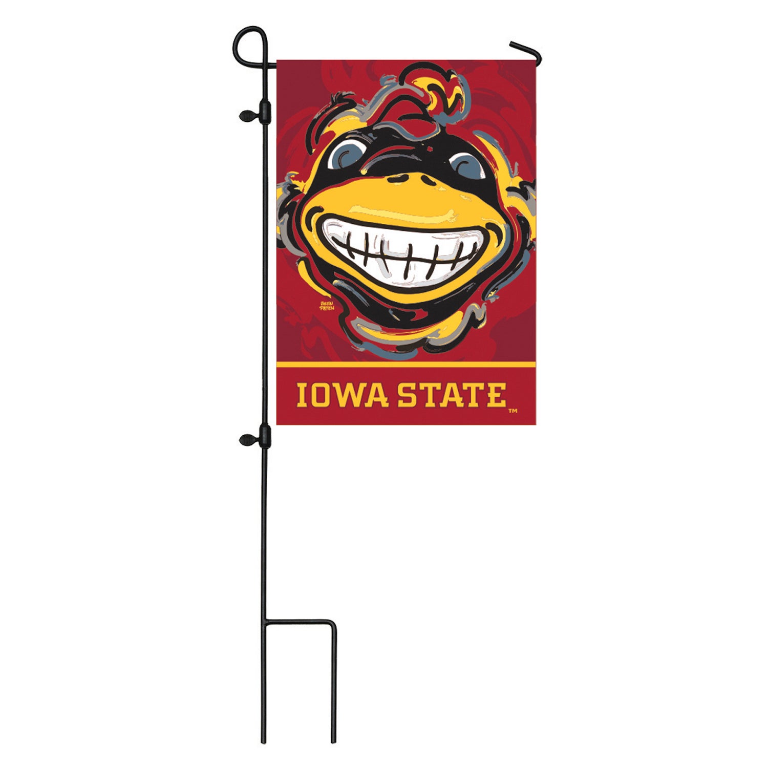 Iowa State University, Suede Garden Flag Justin Patten