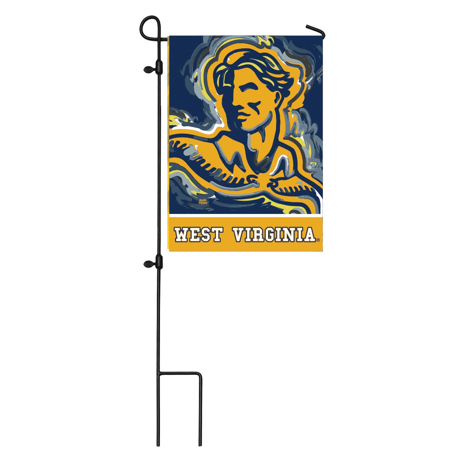 West Virginia University, Suede Garden Flag Justin Patten