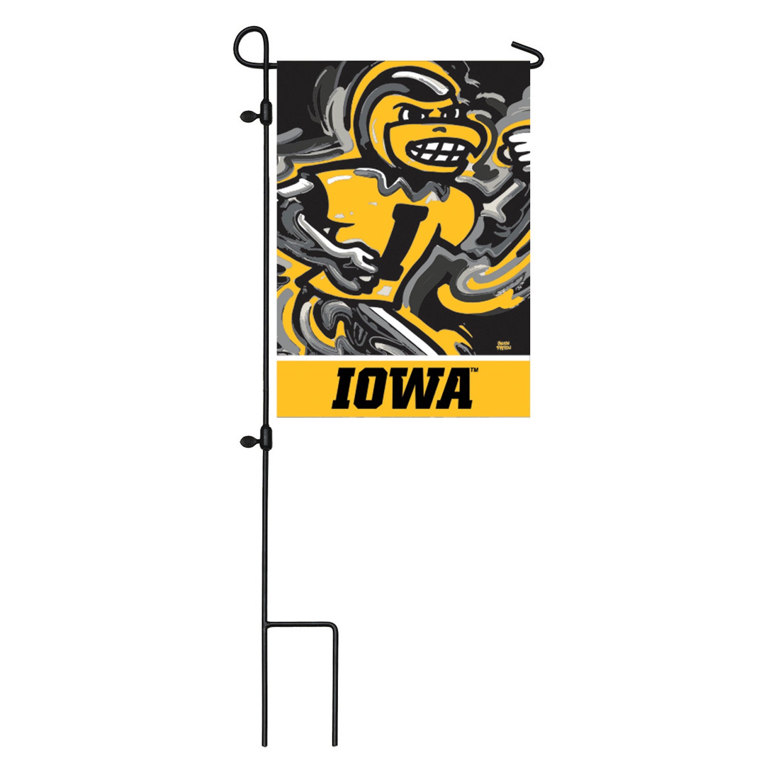 University of Iowa, Suede Garden Flag Justin Patten