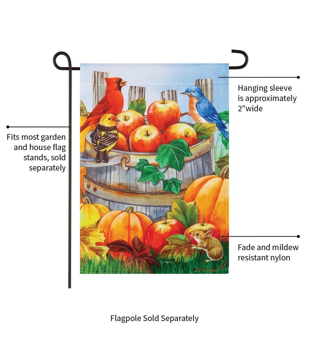 Apples and Pumpkins Garden Suede Flag