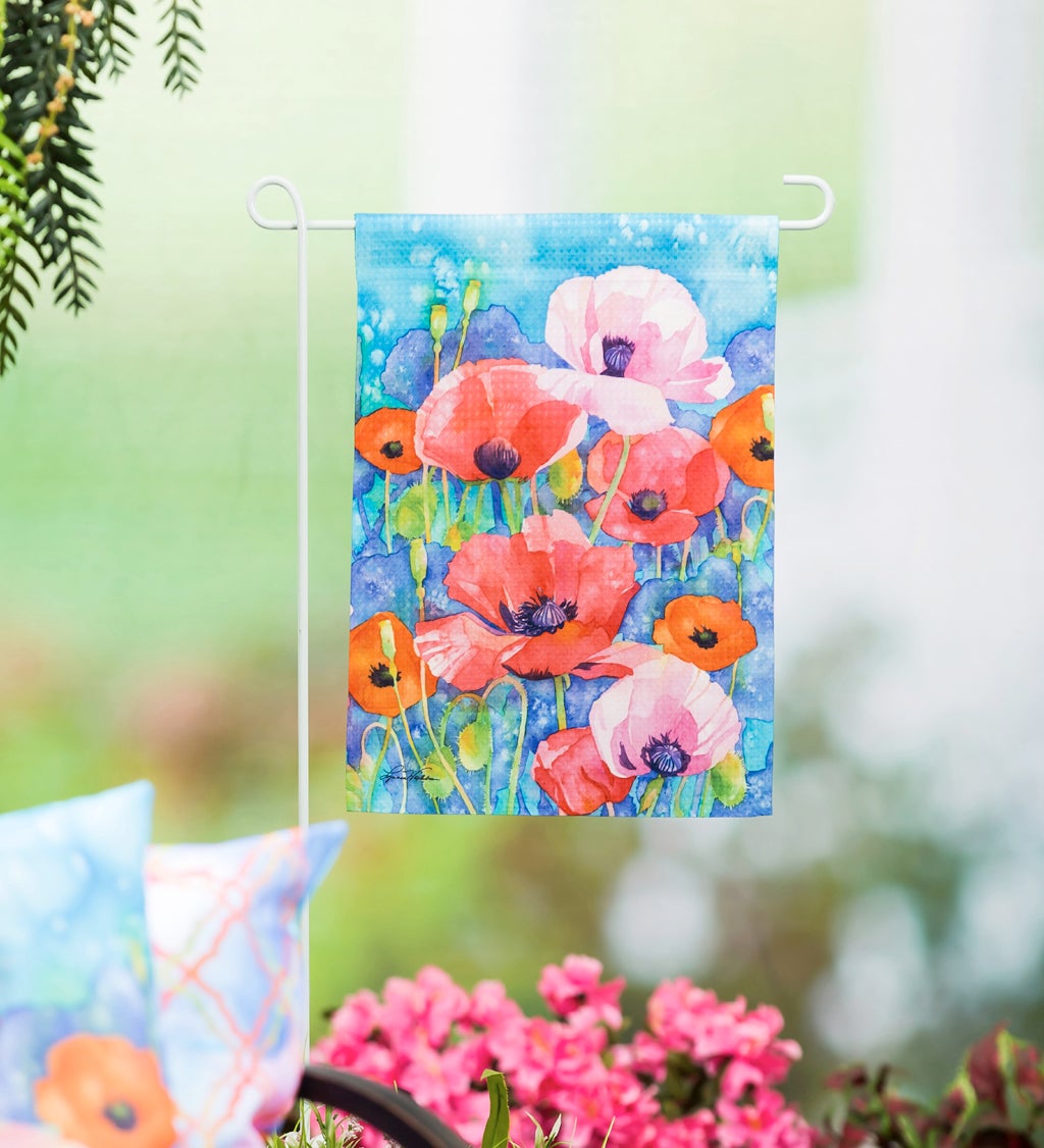 Painted Poppies Garden Waffle Flag