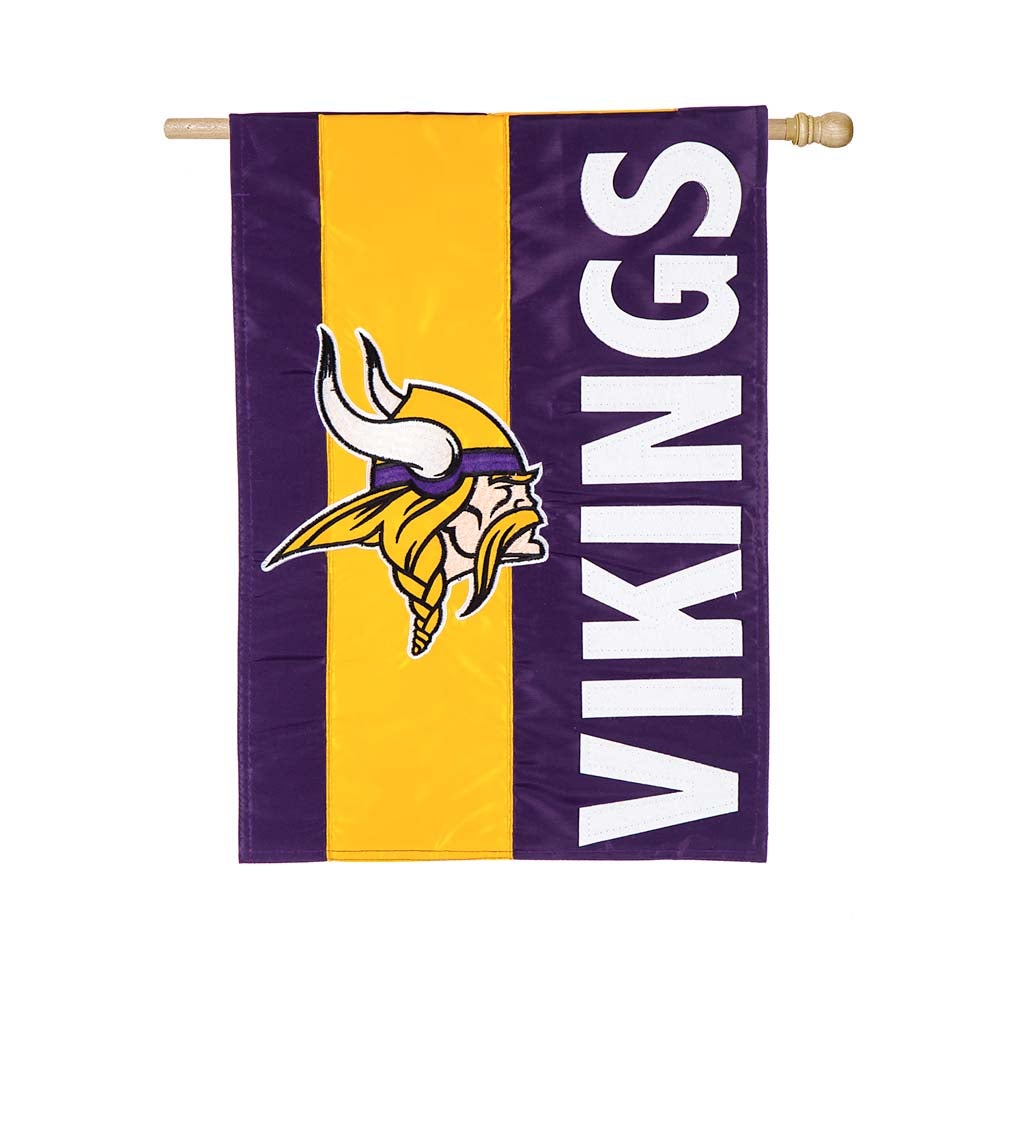 Minnesota Vikings Mixed-Material Embellished Appliqué House Flag