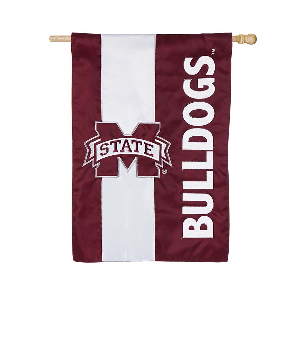 Mississippi State University Mixed-Material Embellished Appliqué House Flag