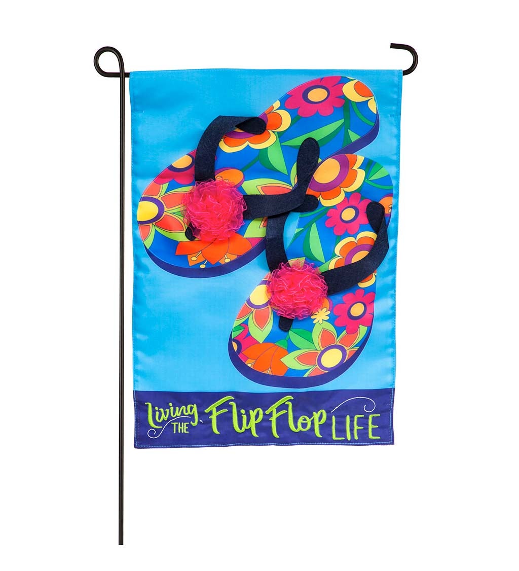 Flip Flop Life Garden Applique Flag