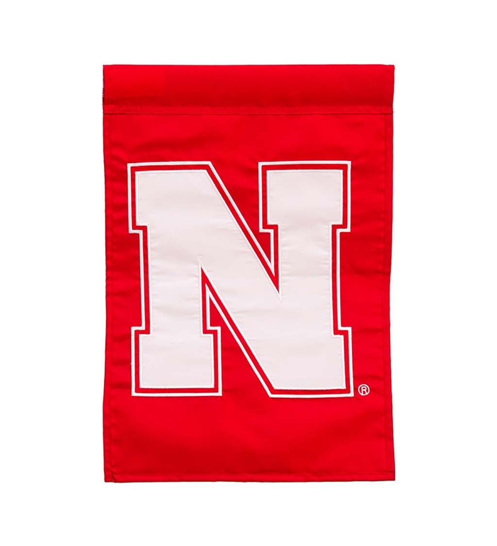 Team Sports America Nebraska Huskers Applique Garden Flag, 12.5 x 18 inches