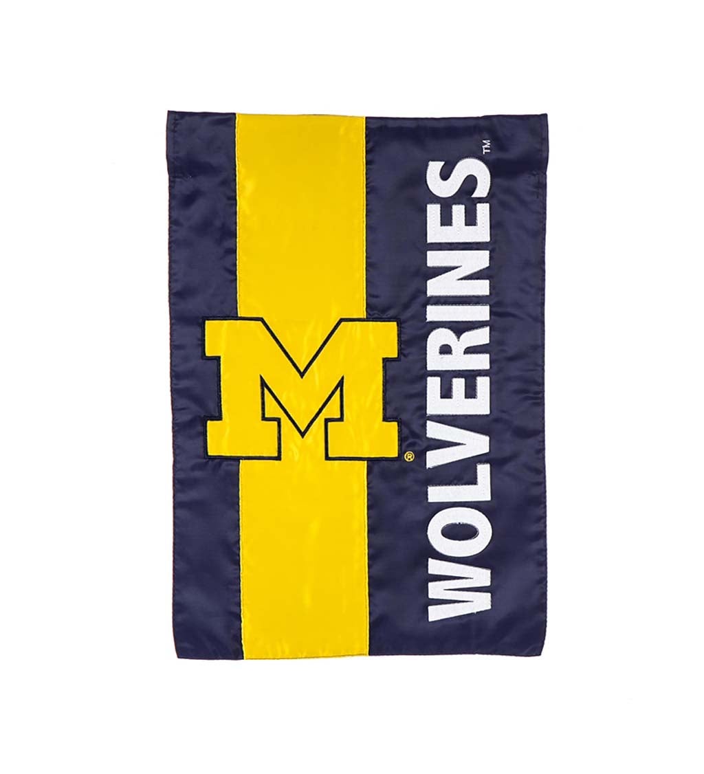 University Of Michigan Mixed-Material Embellished Appliqué Garden Flag