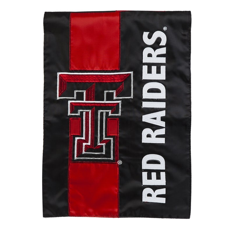 Texas Tech Mixed-Material Embellished Appliqué Garden Flag