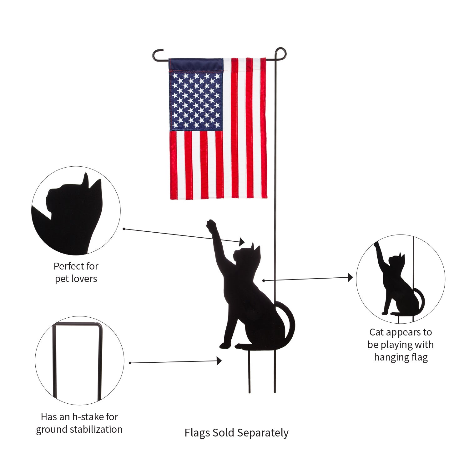 Cat Garden Flag Stand