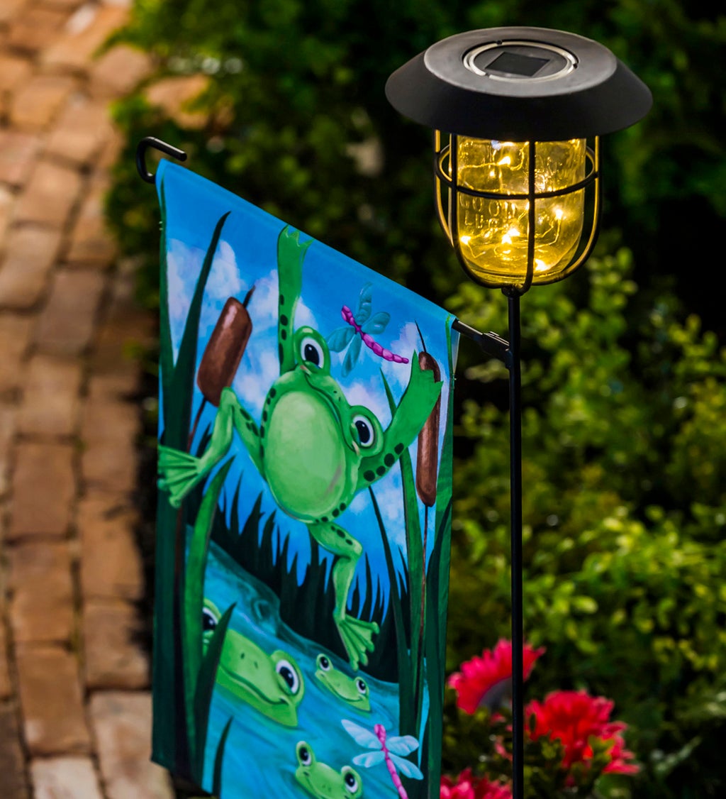 Lantern Solar Garden Flag Stand