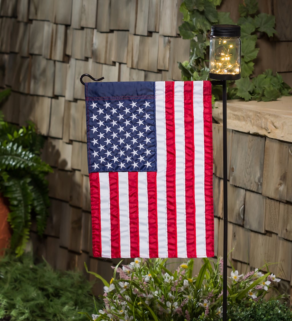 Mason Jar Solar Garden Flag Stand