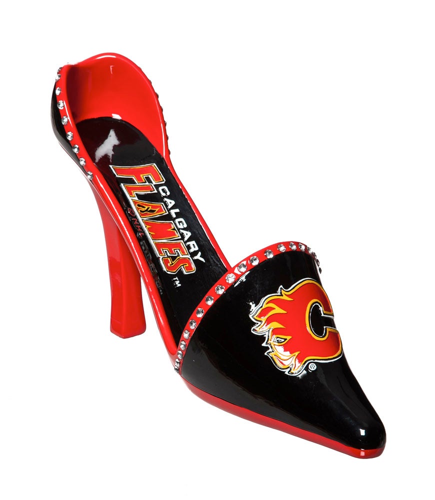 Calgary Flames Decorative High Heel Shoe Wine Bottle Holder