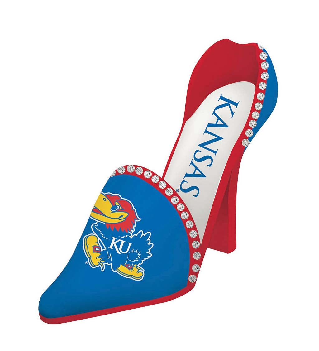 University of Kansas Jayhawks Decorative High Heel Shoe Wine Bottle Holder