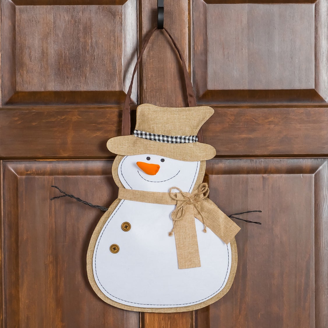 Snowman Burlap Door Decor