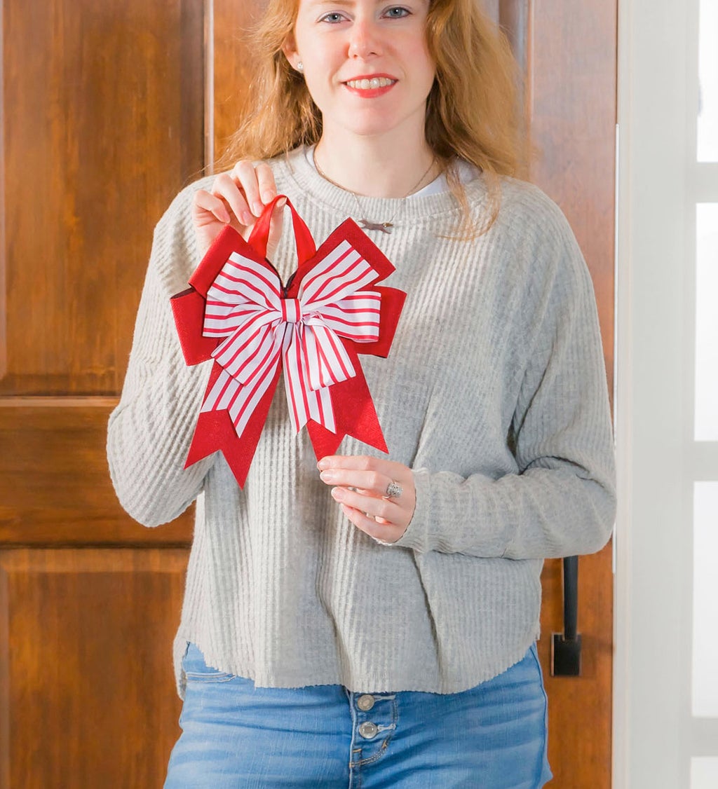 Candy Stripe Door Tag Bow
