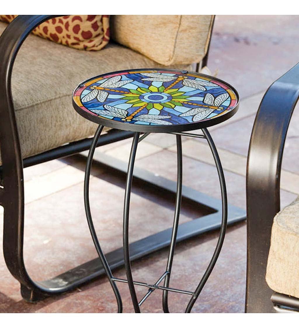 Tiffany Inspired Dragonfly Glass Table