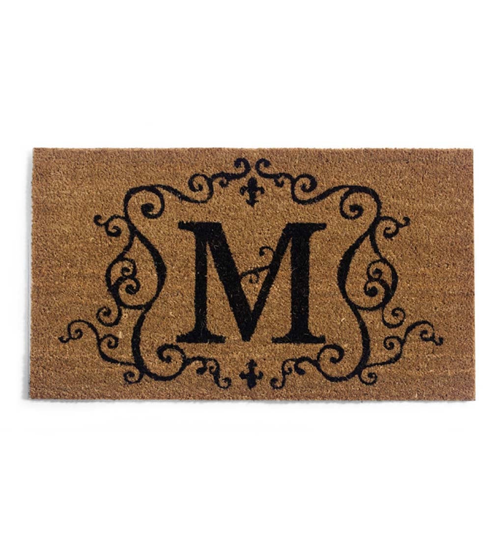 Monogram 'M' Decorative Coir Mat , 16" x 28"