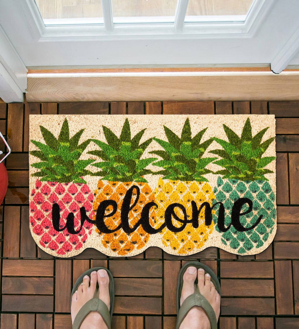Colorful Pineapples Shaped Coir Mat
