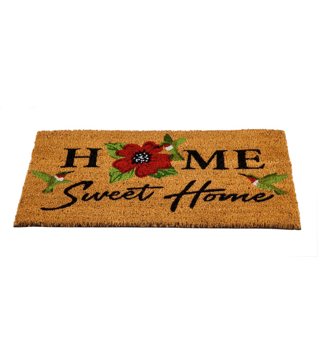 Home Sweet Home Hummingbirds Decorative Coir Mat , 16" x 28"