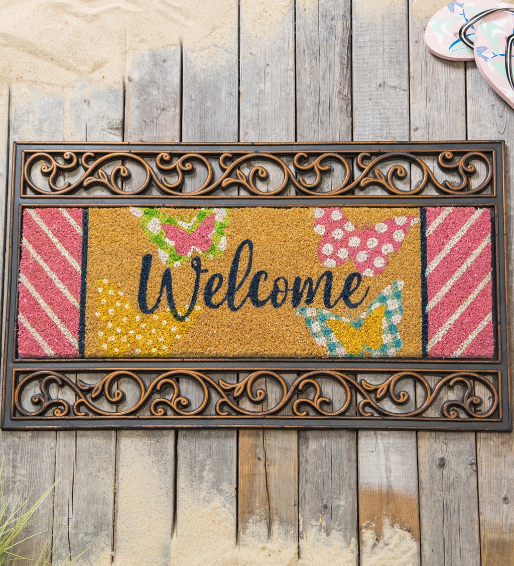 Patterned Butterfly Welcome Kensington Switch Mat, 28.25" X 9.25