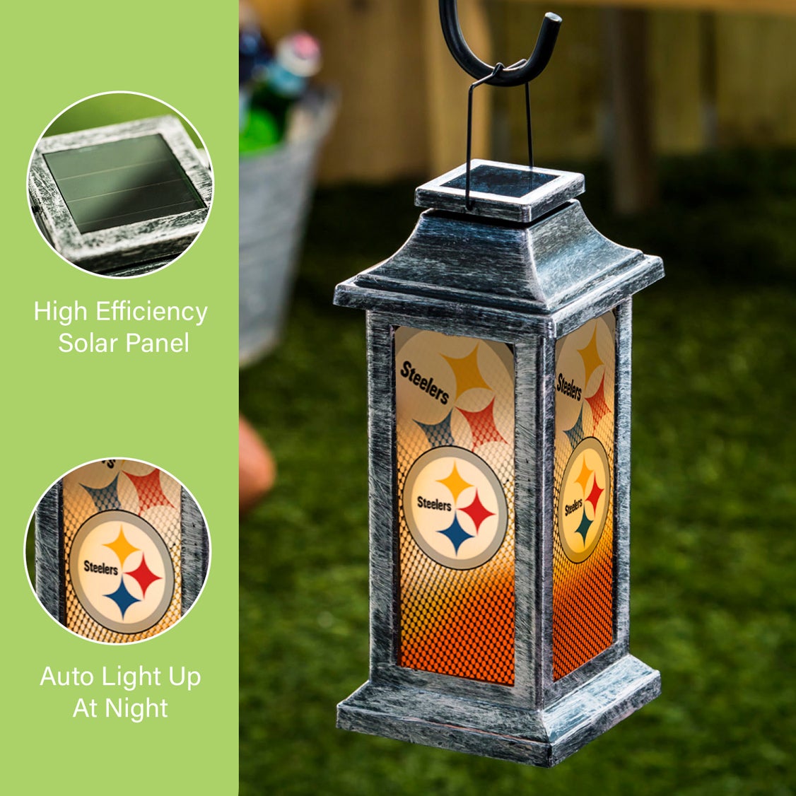 Pittsburgh Steelers Solar Garden Lantern