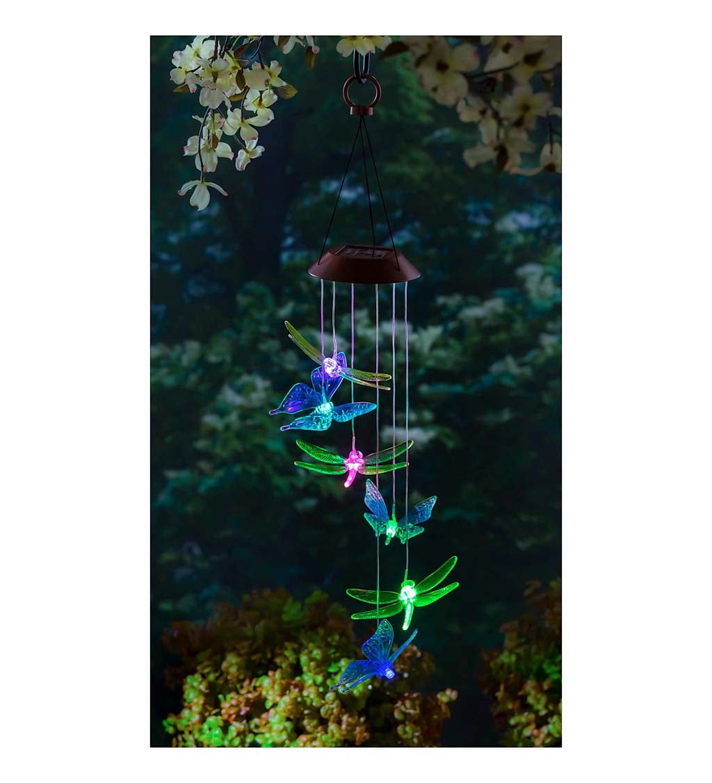 Dragonfly and Butterfly Color Changing Solar Mobile