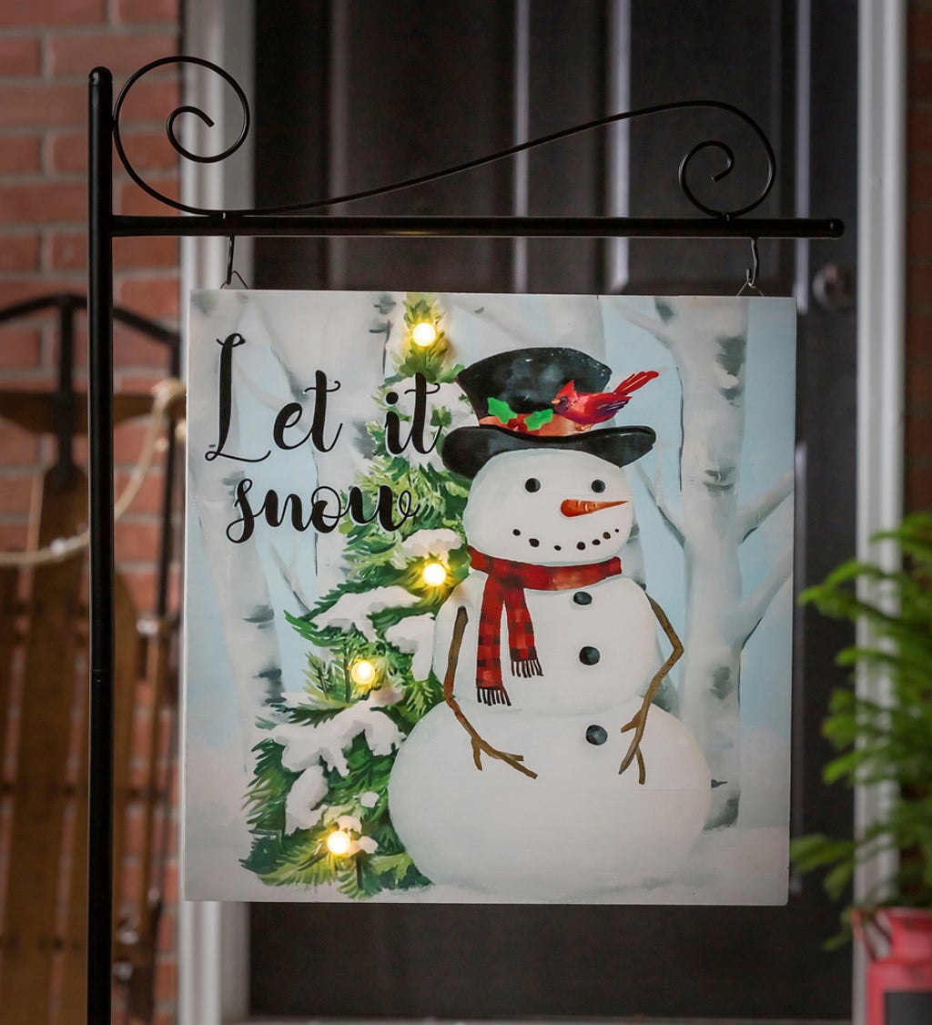Solar Sign-sational Greeter with Stake, Let it Snow