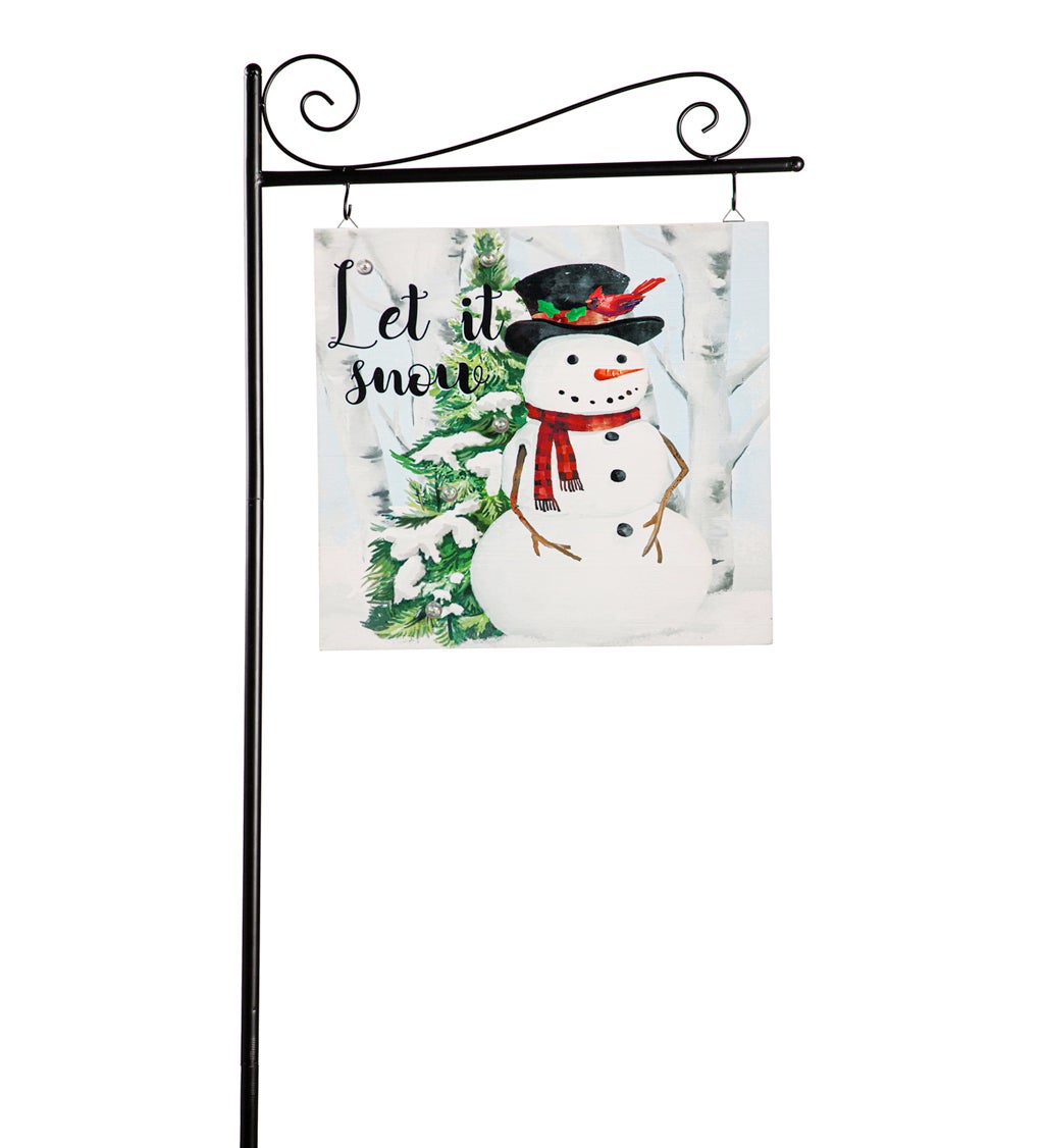 Solar Sign-sational Greeter with Stake, Let it Snow