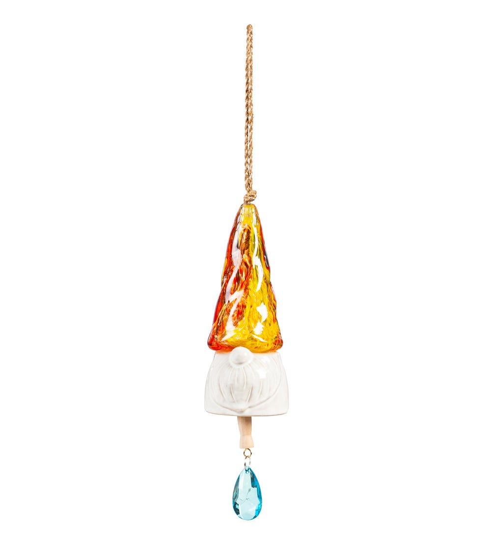 Glass Gnome Bell Chime, Orange