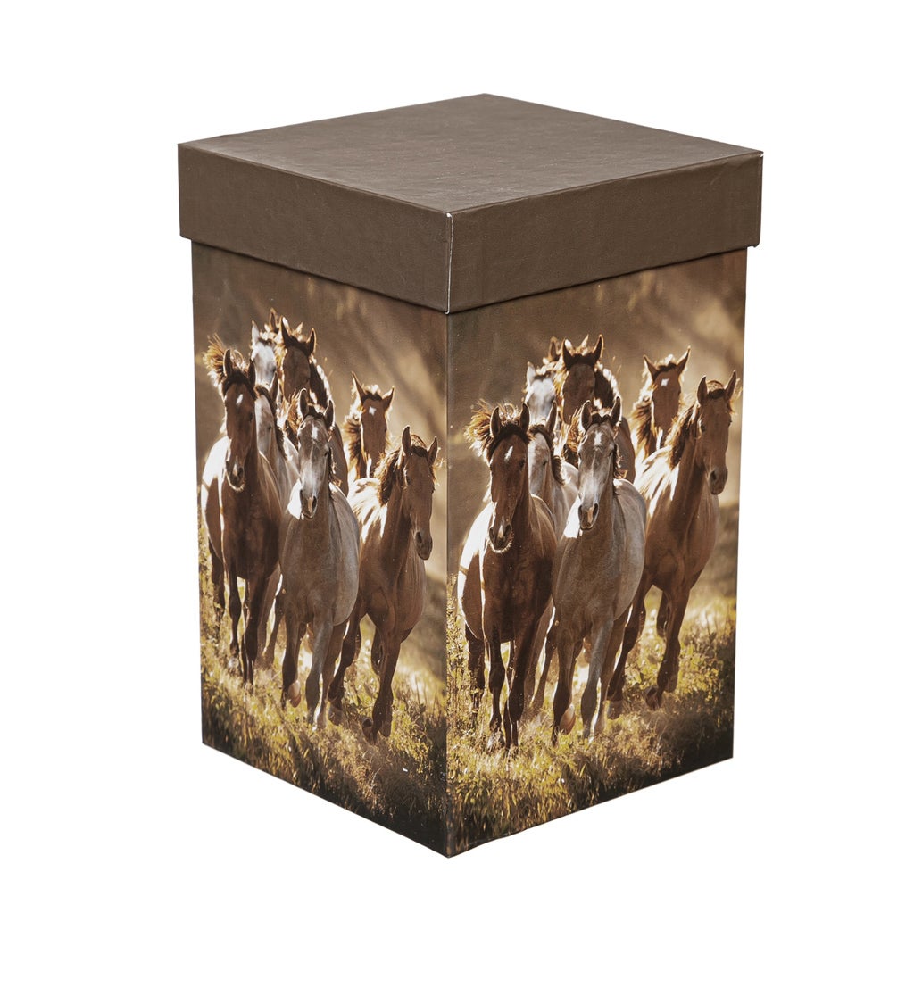Ceramic Travel Cup with box, 17 Oz, Running Horses