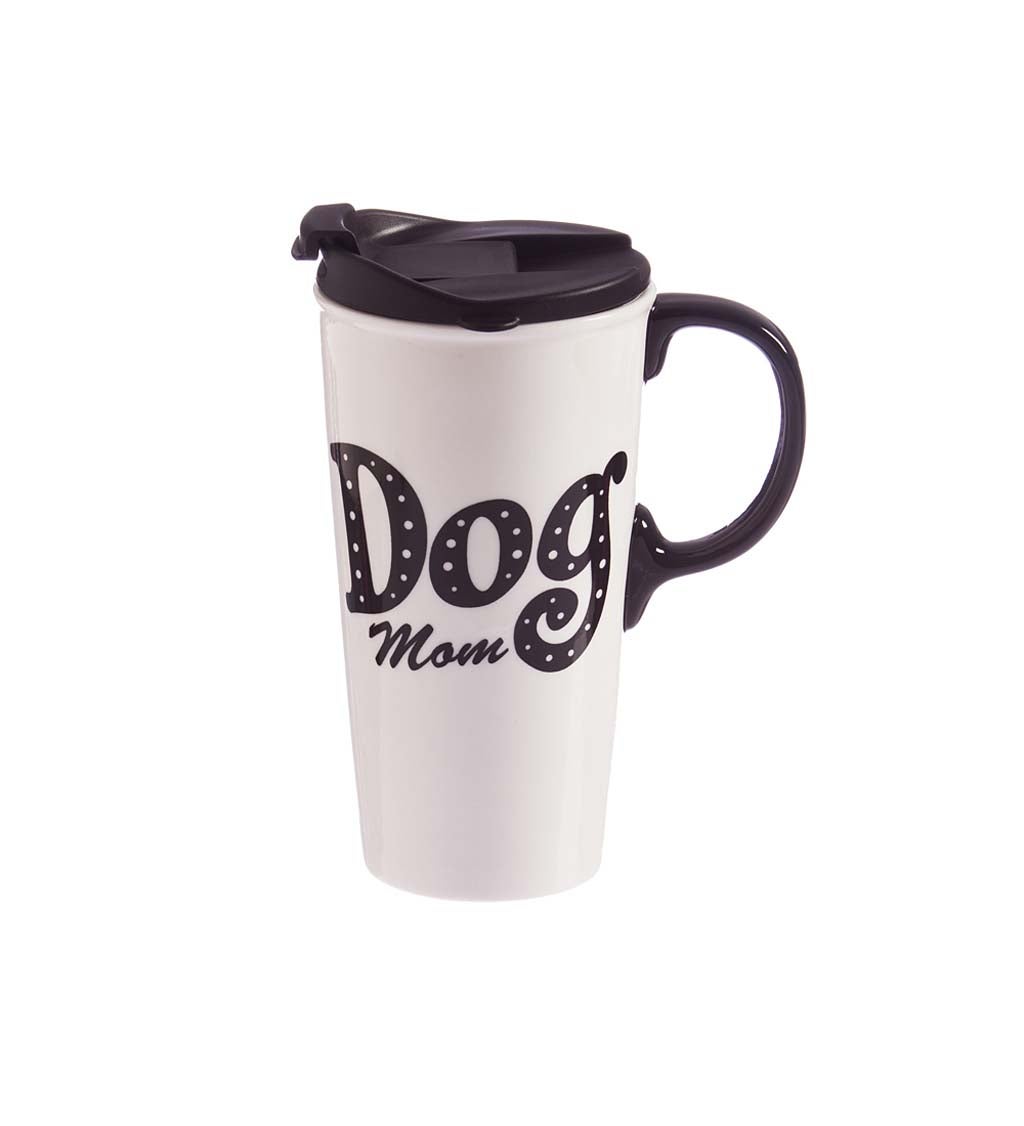 Dog Mom Ceramic Travel Coffee Cup