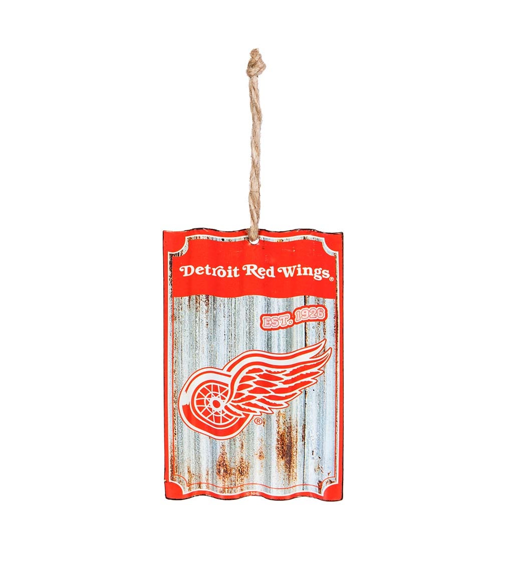 Detroit Red Wings Corrugated Metal Ornament