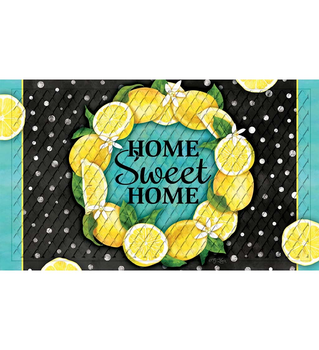 Home Sweet Home Lemon Wreath Embossed Floor Mat