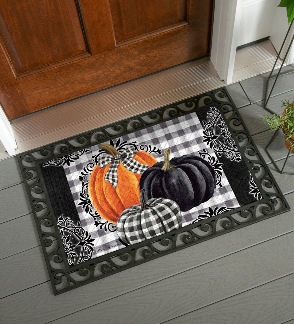 Pumpkin Check Embossed Floor Mat
