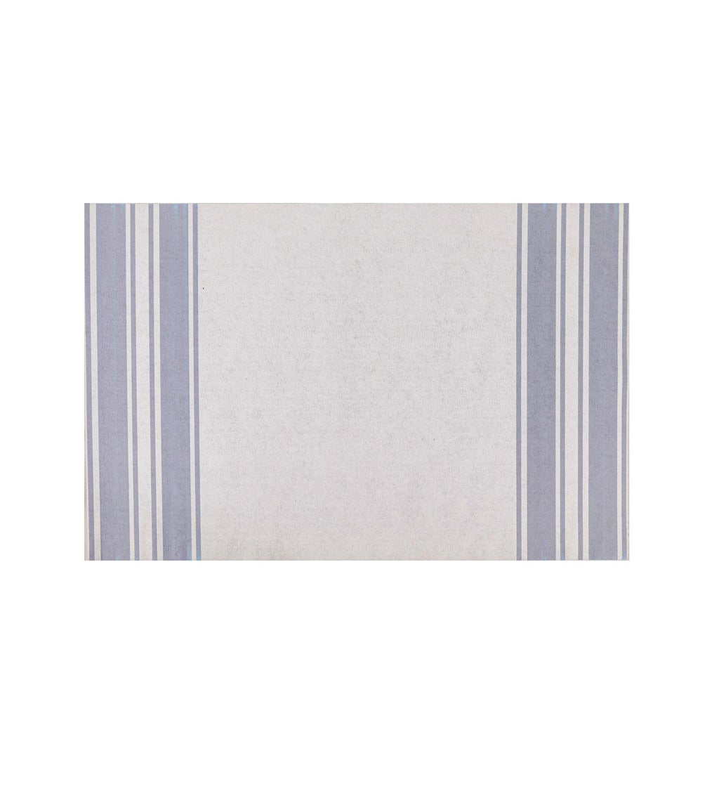 Grey Ticking Stripe Decorative Layering Mat, 42" x 26.5"