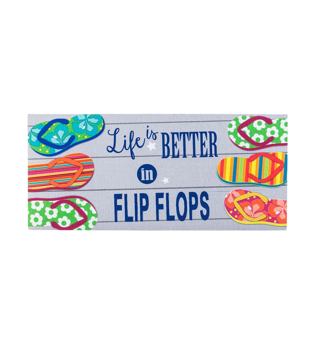 Life Is Better in Flip Flops Sassafras Switch Mat, 22" x 10"