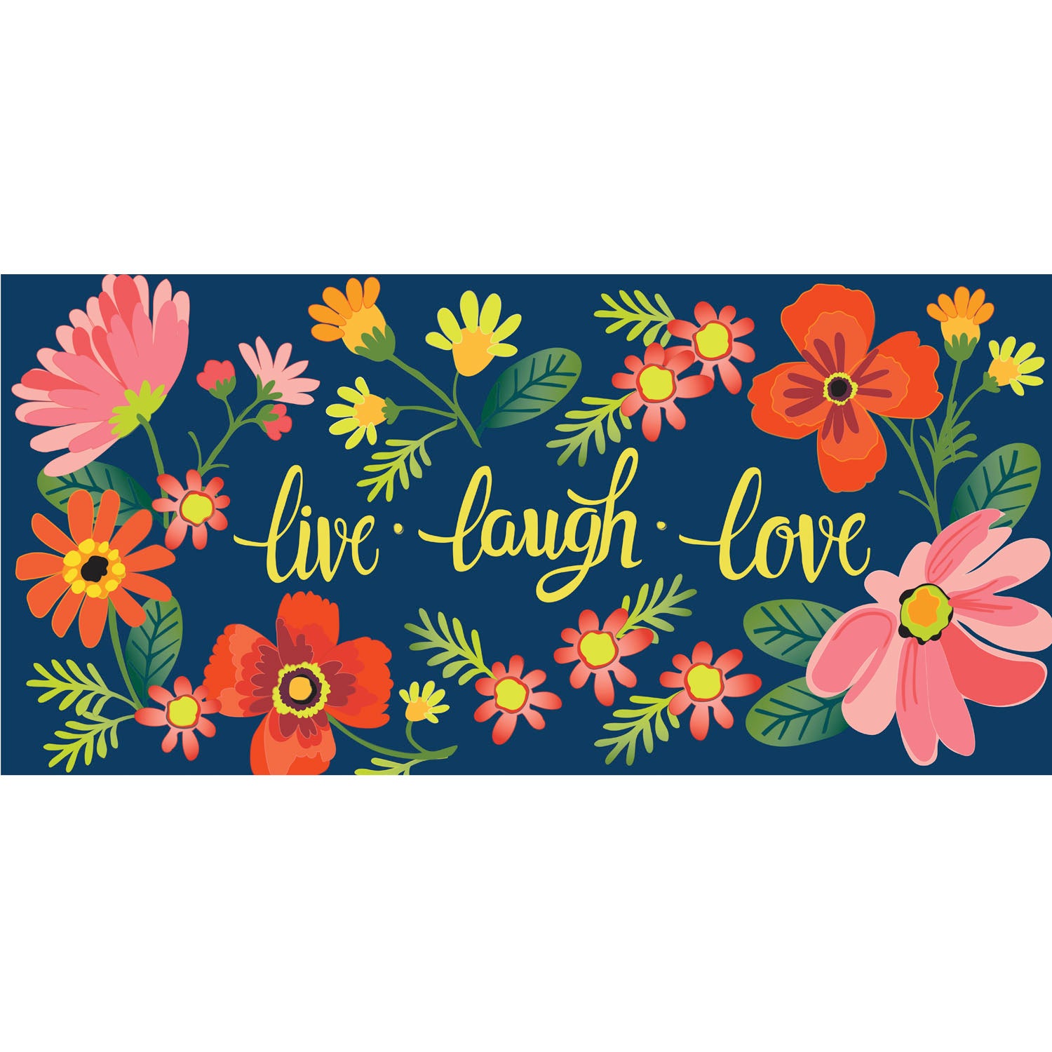 Live Laugh Love Floral Sassafras Switch Mat, 22" x 10"