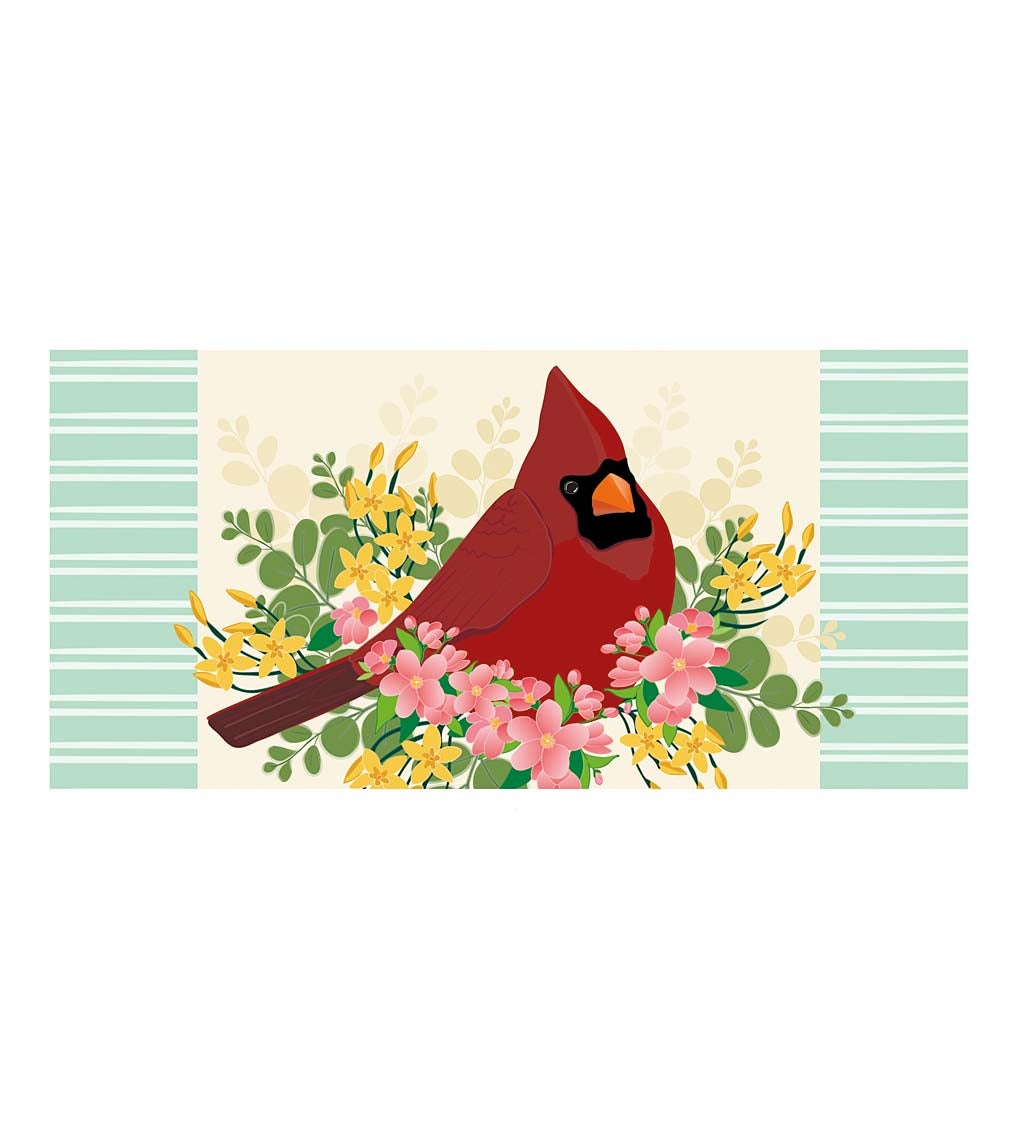 Spring Floral Cardinal Sassafras Switch Mat, 22" x 10"