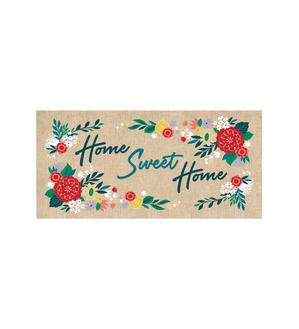 Home Sweet Home Burlap Sassafras Switch Mat, 22" x 10"